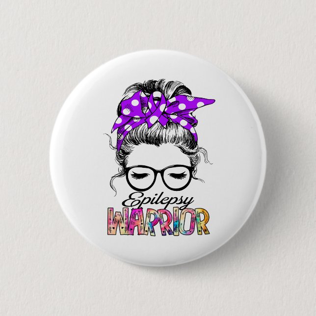 Epilepsy Awareness Month Ribbon Gifts Button (Front)