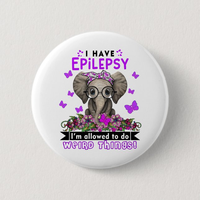 Epilepsy Awareness Month Ribbon Gifts Button (Front)