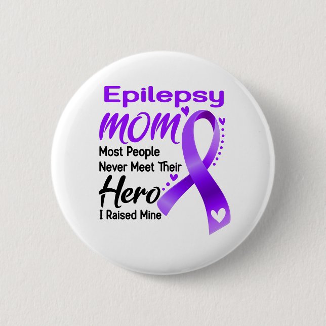 Epilepsy Awareness Month Ribbon Gifts Button (Front)