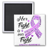 Epilepsy Awareness Purple Ribbon Magnet