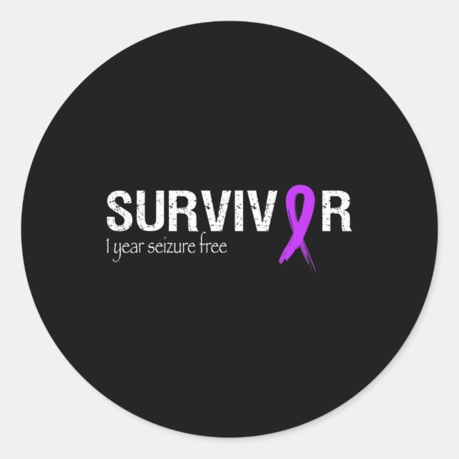 Epilepsy Awareness Month We Wear Purple Ribbon Sup Classic Round Sticker (Front)