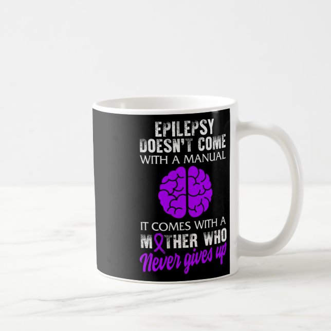 Epilepsy Awareness Mother Purple Ribbon Seizure Di Coffee Mug (Right)