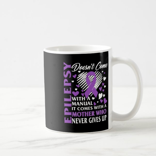 Epilepsy Awareness Mother Purple Ribbon Seizure Di Coffee Mug (Right)