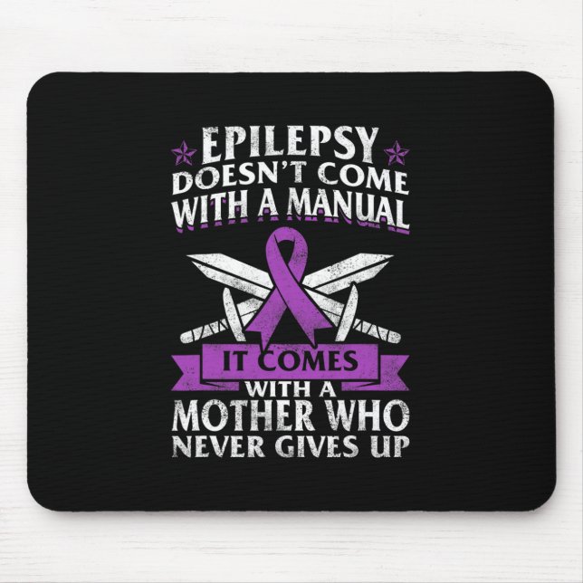 Epilepsy Awareness Mother Purple Ribbon Seizure Di Mouse Pad (Front)