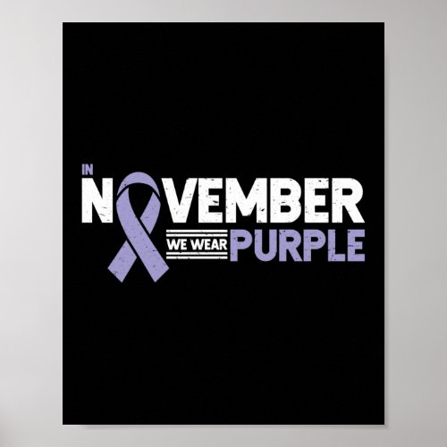 Epilepsy Awareness November We Wear Purple Ribbon Poster