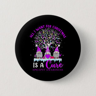 Epilepsy Awareness Ornament Christmas Tree Gnomes  Button