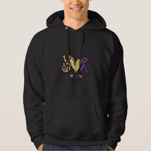 Epilepsy Awareness Peace Love Cure Purple Hoodie