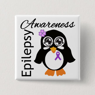 Epilepsy Awareness Penguin Button