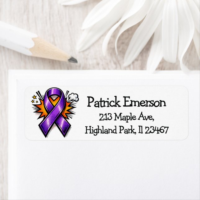 Epilepsy Awareness | Purple Awareness Ribbon Label (Insitu)