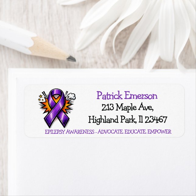 Epilepsy Awareness | Purple Awareness Ribbon Label (Insitu)