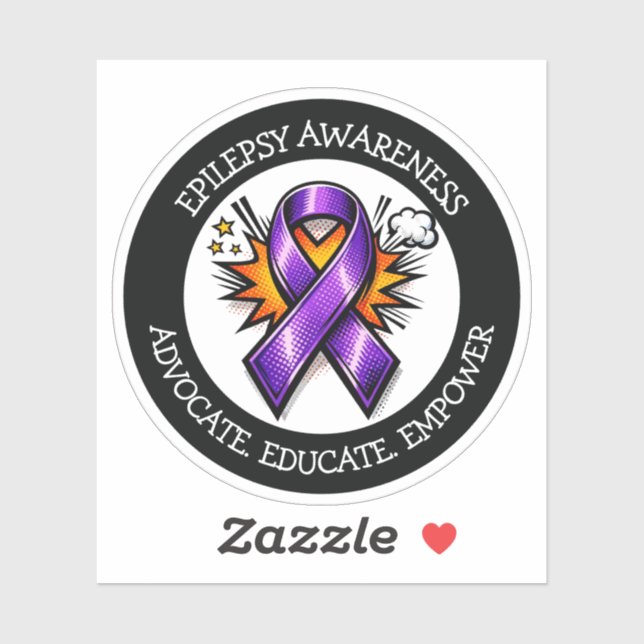 Epilepsy Awareness | Purple Awareness Ribbon Sticker (Sheet)