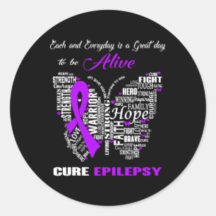 Epilepsy Awareness Purple Butterflies  Classic Round Sticker