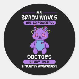 Epilepsy Awareness Purple Epileptic Brain Epilepsi Classic Round Sticker