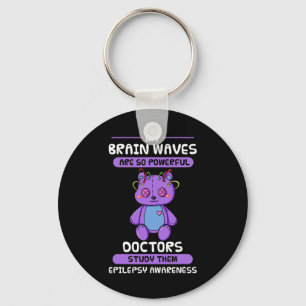 Epilepsy Awareness Purple Epileptic Brain Epilepsi Keychain