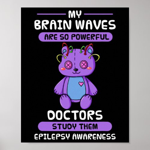 Epilepsy Awareness Purple Epileptic Brain Epilepsi Poster