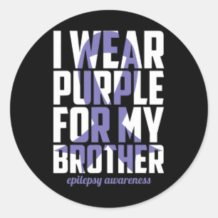 Epilepsy Awareness Purple For My Brother Ribbon 1  Classic Round Sticker
