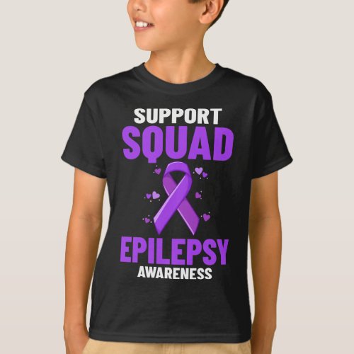 Epilepsy Awareness Purple Ribbon Bracelet Warrior  T_Shirt