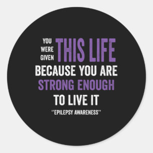 Epilepsy Awareness Purple Ribbon - Epilepsy Awaren Classic Round Sticker