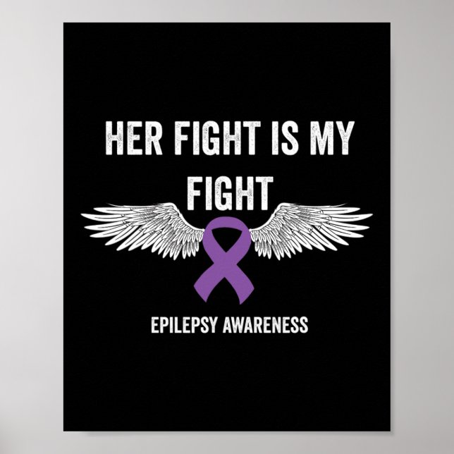 Epilepsy Awareness Purple Ribbon - Epilepsy Awaren Poster (Front)