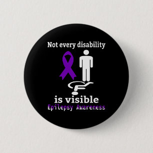 Epilepsy Awareness Purple Ribbon Epilepsy Support Button