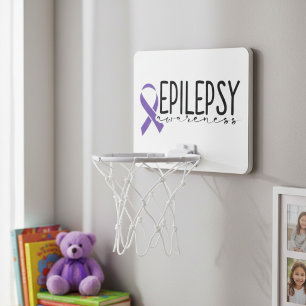Epilepsy Awareness Purple Ribbon Gift Mini Basketball Hoop