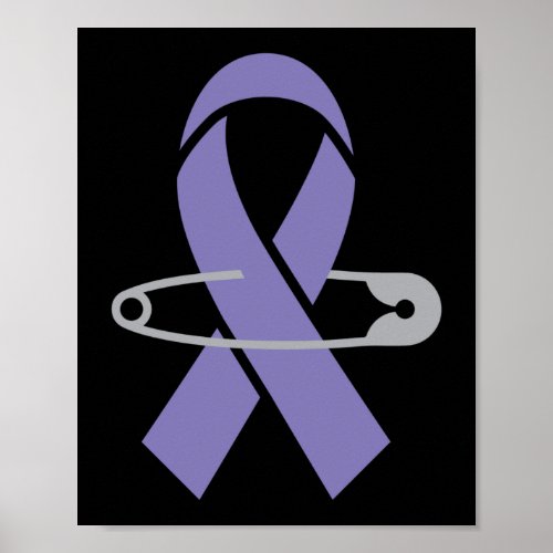 Epilepsy Awareness  Purple Ribbon Pocket Poster