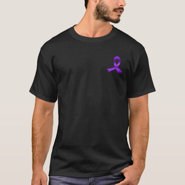 Epilepsy Awareness Purple Ribbon Pocket T-Shirt (Front)