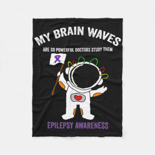 Epilepsy Awareness Purple Ribbon - Space-themed Ep Fleece Blanket