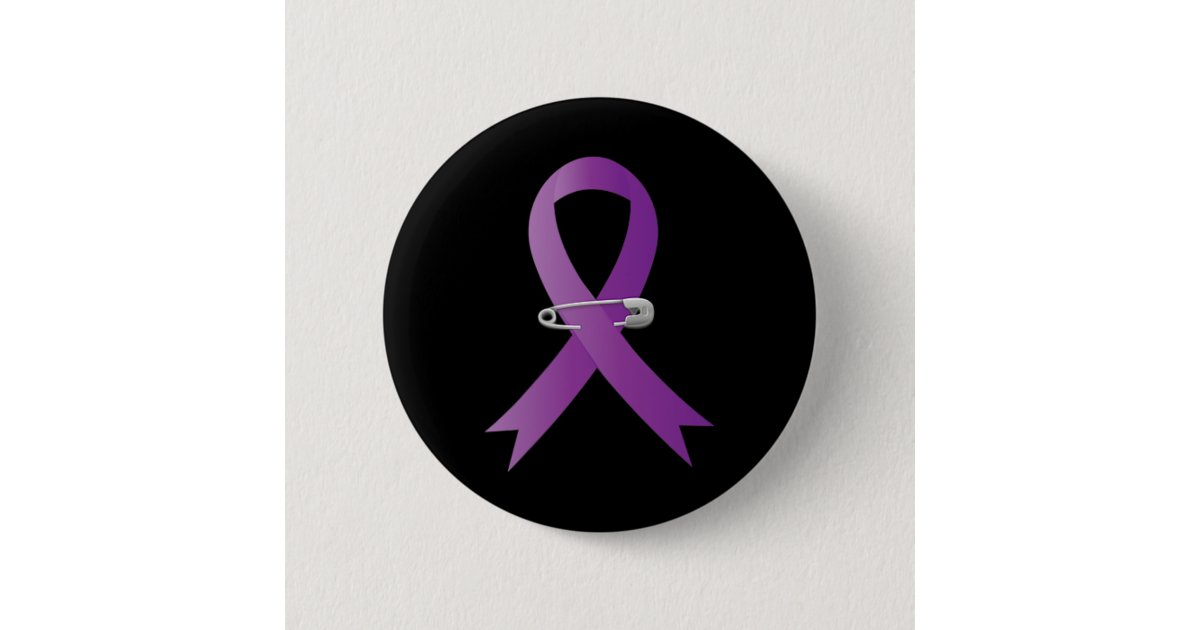 Epilepsy Awareness Purple Ribbon Super Hero Button | Zazzle