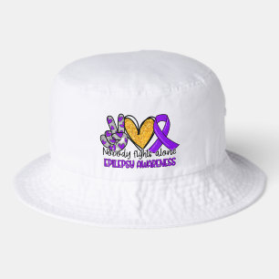 Epilepsy Awareness Purple Ribbon Support Bucket Hat