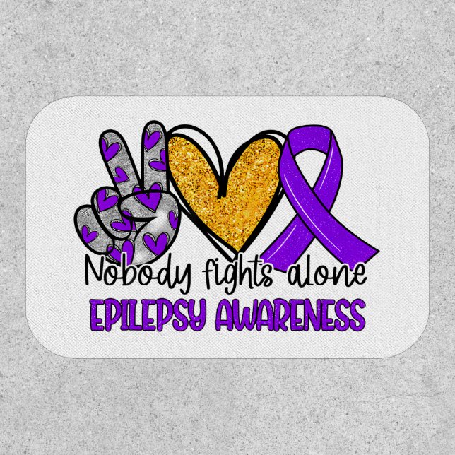 Epilepsy Awareness Purple Ribbon Support Patch (Front)