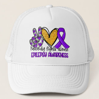 Epilepsy Awareness Purple Ribbon Support Trucker Hat