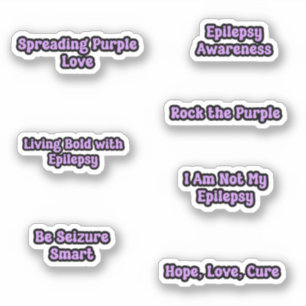 Epilepsy Awareness Purple Text Sticker Pack