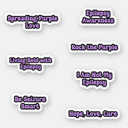 Epilepsy Awareness Purple Text Sticker Pack