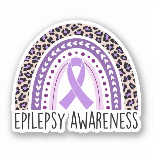 Epilepsy Awareness Rainbow Epilepsy Warrior Sticker (Front)