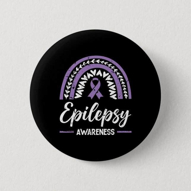 Epilepsy Awareness Rainbow  EpilepsyAwareness  Button (Front)
