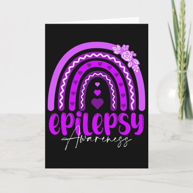 Epilepsy Awareness-rainbow Purple .co  Card (Front)