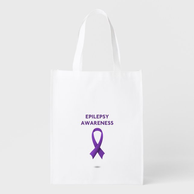 Epilepsy Awareness Reusable Grocery Bag (Front)