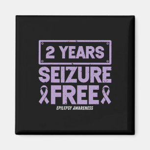 Epilepsy Awareness Ribbon 2 Years Seizure Free  Magnet
