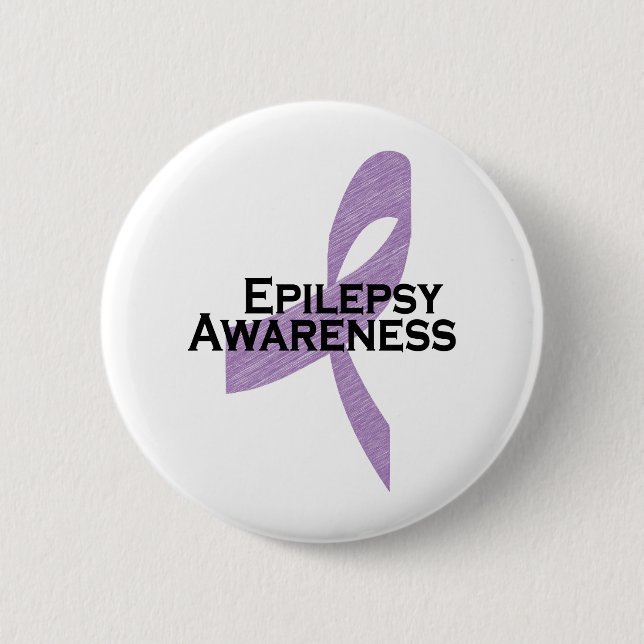 epilepsy awareness ribbon button (Front)