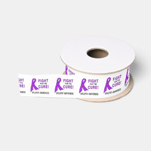 Epilepsy Awareness Ribbon: Fight for a Cure! 1.5" Grosgrain Ribbon