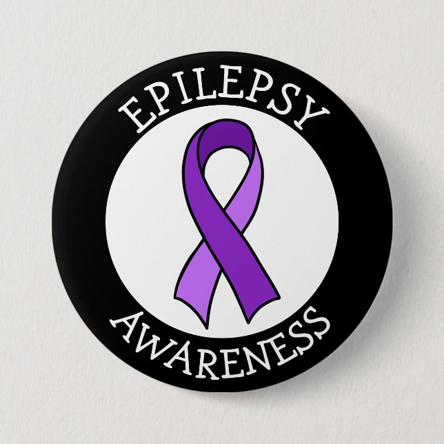 Epilepsy Awareness Ribbon Support   Button (Front)