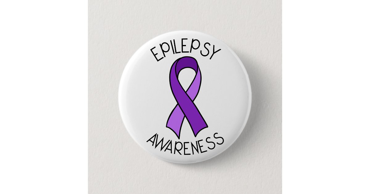Epilepsy Awareness Ribbon Support Button | Zazzle