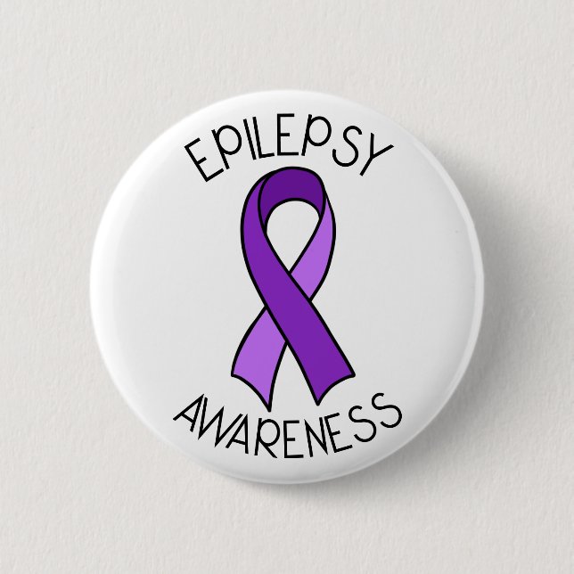 Epilepsy Awareness Ribbon Support    Button (Front)