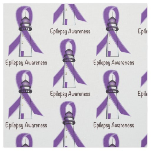Epilepsy Awareness Ribbon with Lighthouse of Hope Fabric