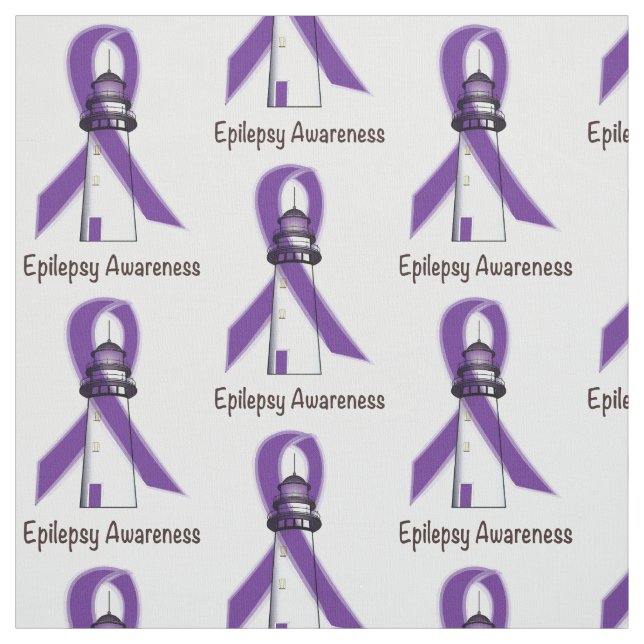 Epilepsy Awareness Ribbon with Lighthouse of Hope Fabric (Swatch)