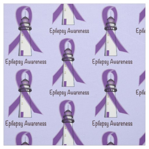 Epilepsy Awareness Ribbon with Lighthouse of Hope Fabric