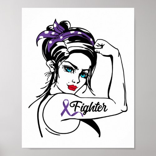 Epilepsy Awareness Rosie Riveter  Fighter Ribbon Poster