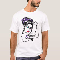 Epilepsy Awareness Rosie Riveter  Fighter Ribbon T-Shirt