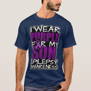 Epilepsy Awareness s Support Purple Ribbon Son T-Shirt